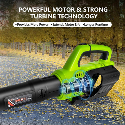 Cordless Leaf Blower, 420CFM Battery Powered Leaf Blower with 4.0Ah Battery & Fast Charger, Advanced Turbo&High-Speed Mode, Lightweight Electric Leaf Blowers for Lawn, Yard, Garage, Patio & Sidewalk