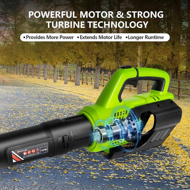 Cordless Leaf Blower, 420CFM Battery Powered Leaf Blower with 4.0Ah Battery & Fast Charger, Advanced Turbo&High-Speed Mode, Lightweight Electric Leaf Blowers for Lawn, Yard, Garage, Patio & Sidewalk