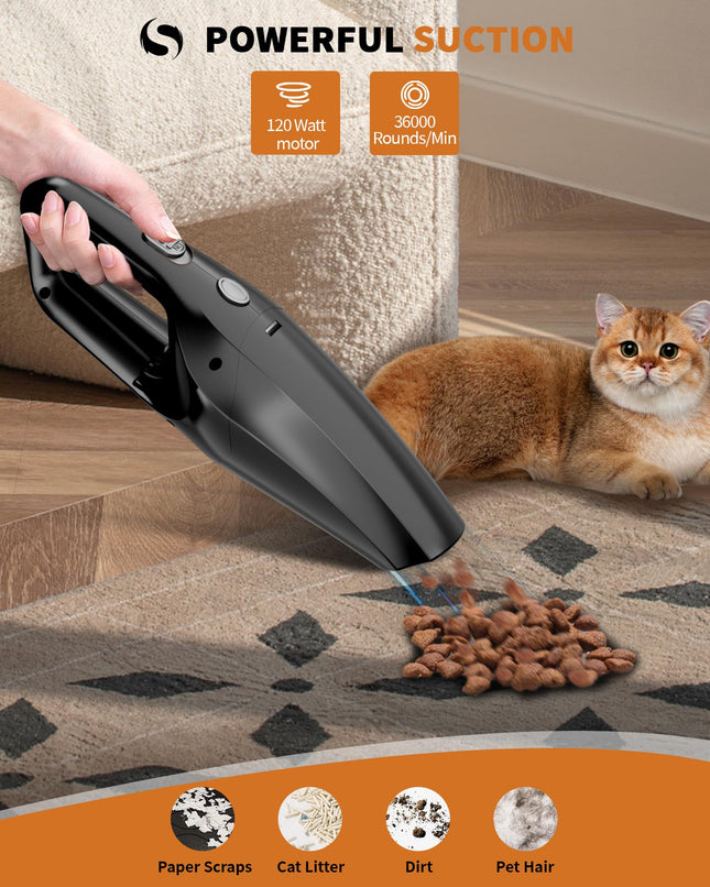 Handheld Vacuum Cleaner Cordless, Small Powerful Car Vacuum Cleaner With Rechargeable Battery, Portable Car Hand Held Vacuum Cleaner Accessories Interior Cleaning Kit For Men Women