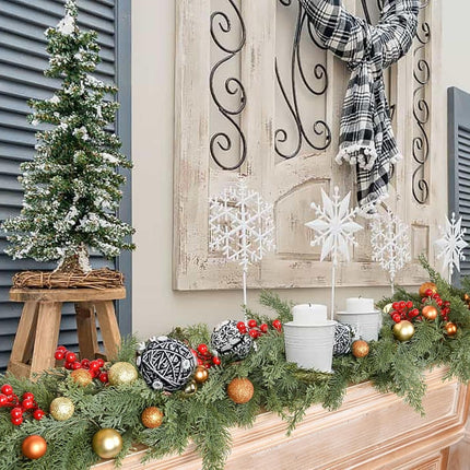 Lvydec 6ft Christmas Pine Garland Decoration,Christmas Greenery Garland Realistic Pine Garland Cypress Garland for Holiday Mantel Fireplace Table Centerpiece