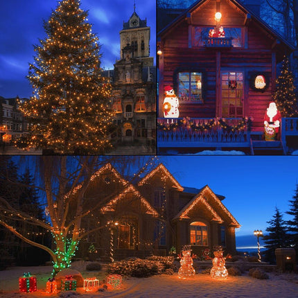 XTF2015 66ft 200 LED Christmas String Lights, End-to-End Plug Christmas Lights - UL - Indoor Outdoor Christmas Tree Lights for Christmas, Eaves, Wedding, Garden, Patio, Outdoor, Warm White