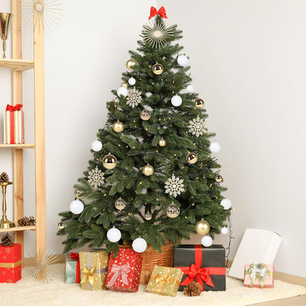 Annecy Christmas Tree Ornaments - 36 PCS Shatterproof Christmas Ball Ornaments Set for Christmas, Holiday, Wreath & Party Decorations (Multi-Size, Gold, White)