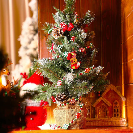 Peppermint Christmas Tree Bead Garlands, Peppermint Hanging Christmas Tree Garland Pearl Xmas Tree Bead for Christmas Tree Fireplace Wreath Ornaments Christmas Party Decorations (20 Feet)