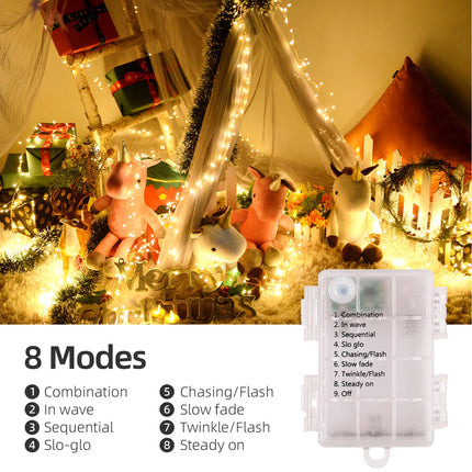 Fairy Lights Battery Operated, 60 LED Mini Fairy Lights 8 Modes Small Christmas Lights Waterproof Fairy Lights for Bedroom,Garden,Party,Xmas Wreath,Wedding,Halloween,Christmas, Warm White