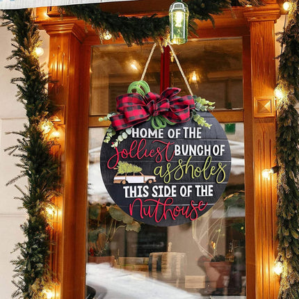 Christmas 3D Door Hanger Sign-National Lampoons Christmas Welcome Sign for Front Door-Rustic Farmhouse Christmas Hanging Sign for Home Decor House Christmas Vacation Decor (C style)