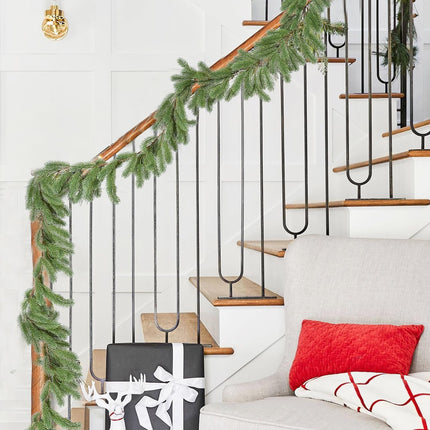 6FT Pine Christmas Garland, Artificail Christmas Greenery Garland,Realistic Cedar Garland Cypress Garland for Holiday Mantel Fireplace Table Centerpiece Decoration