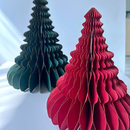 4pcs Christmas Decorations Folding Christmas Honeycomb Paper Tree 3D Xmas Trees Table Centerpiece Christmas Tree Honeycomb Decorations for Years Eve Party Tree