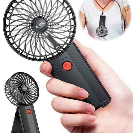 Handheld Fan 615H Working Time] Foldable Hand Held Fan Usb Rechargeable, 4 Speeds Portable Personal Mini Fan, Battery Operated