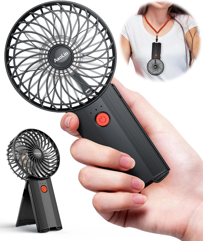 Handheld Fan 615H Working Time] Foldable Hand Held Fan Usb Rechargeable, 4 Speeds Portable Personal Mini Fan, Battery Operated