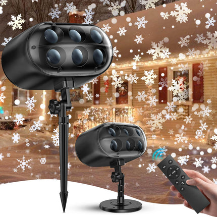 Christmas Projector Lights Outdoor - Bigger LED Waterproof & Adjustable Christmas Snowflake Projector Lights Indoor for Xmas Christmas Party