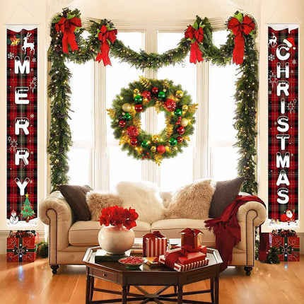 18 Inch Pre-Lit Artificial Christmas Wreath with 40 Lights, Red and Green Christmas Ball for Front Door Indoor Outdoor Farmhouse Festival Home Décor