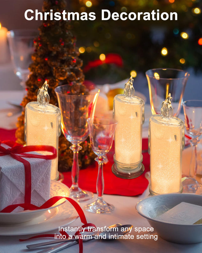 SHYMERY LED Candles,6PCS Flameless Christmas Candles,Battery Operated Pillar Fake Candles,Velas Artificiales para Decoracion for Valentine's Day Wedding Fall Christmas Decorations (D:2.5" x H:7")