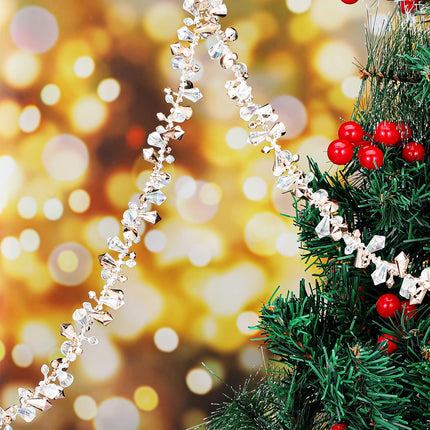 80 Feet 4 Rolls Clear Christmas Garlands Crystal Acrylic Bead Garlands Large Twist Christmas Bead Garlands Hanging Beaded Christmas Tree Garlands for Christmas Wedding Party (Rose Gold Series)