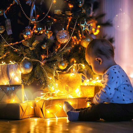 Quntis 328ft 500LED Christmas String Lights, Waterproof Outdoor/Indoor Holiday Fairy Lights, 8 Modes Plug-in, Warm White Clear Wire for Xmas, Christmas Tree & Home Decor, Holiday Party Lighting
