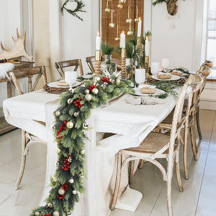 Pine Christmas Garland, 6Ft Christmas Greenery Garland Realistic Cedar Garland Cypress Garland for Holiday Mantel Fireplace Table Centerpiece Decor