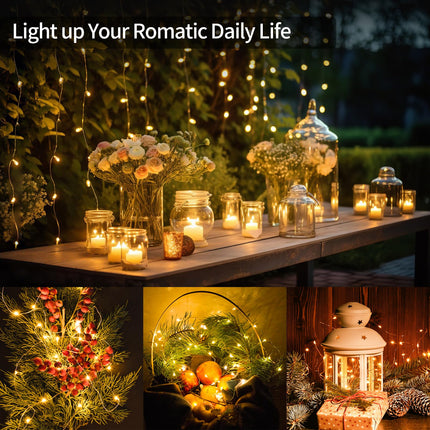 262FT 800 LED Christmas Lights Outdoor String Lights 8 Modes & Timer Twinkle Fairy Lights Plug in Waterproof LED String Lights for Xmas Yard Tree Patio Wedding Holiday Party Decorations (Warm White)