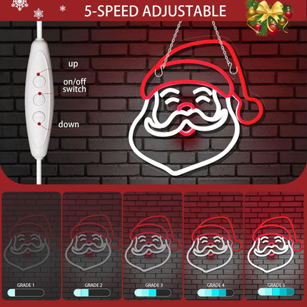 Santa Claus Neon Sign, Christmas Neon Sign for Wall Decor, Dimmable Christmas Led Light Up Sign for Bedroom Club Party Bar Indoor Pub Cafe Party Decoration