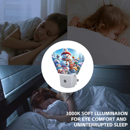Christmas Snowman Night Light for Kids Christmas Tree Night Lights Plug into Wall with Dusk to Dawn Light Sensors 0.5W LED,Warm Nightlights for Bedroom Bathroom Hallway Kitchen