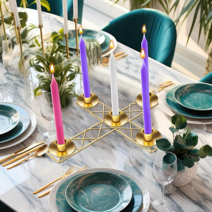 2 Pcs Christmas Advent Candle Wreath Ring Metal Candle Holder for Pillar Advent Candles Candle Sticks Rustic Candlesticks Holders for Xmas Table Centerpiece Decor Home(Thin,Cross)
