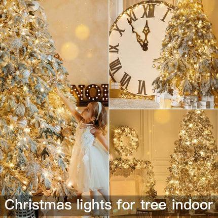 suddus Led String Lights, 33FT 100 Led Fairy Lights Plug in, Christmas Lights for Bedroom, Home, Yard, Door, Room, Classroom Decorations Warm White