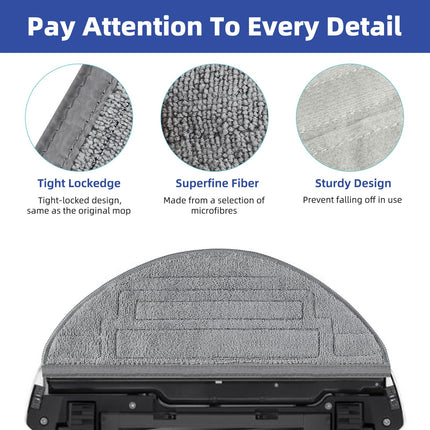 8 Pack Mop Pads For Roborock S8 Pro Ultra Robot Vacuum, Microfiber Mopping Cloth Vacuum Accessories