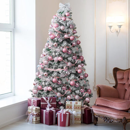 Christmas Tree Ornaments Pink: Christmas Decorations Shatterproof Xmas Balls Ornament Decor, 60mm / 2.36 inches, Set of 34pcs