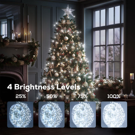 600 LED Christmas Lights, 246FT Outdoor Waterproof String Lights with Remote, Timer & Memory Function & 8 Modes, Twinkle Lights Plug in for Christmas Tree, Patio, Outside, Indoor, Cold White…