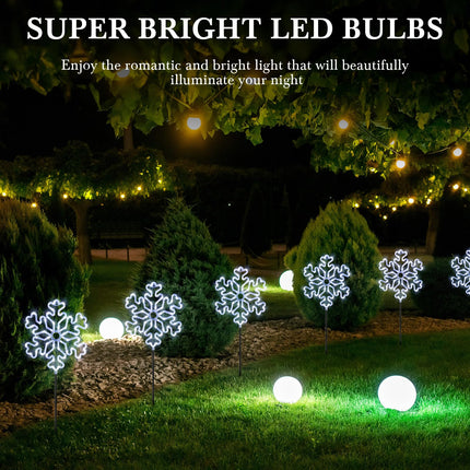 8 Pack Christmas Pathway Lights 11 x 27 Inch Large Snowflake Lights Outdoor Waterproof LED Plug in & Connectable Decorative Lights Outdoor Christmas Decorations for Yard Lawn Garden Decor