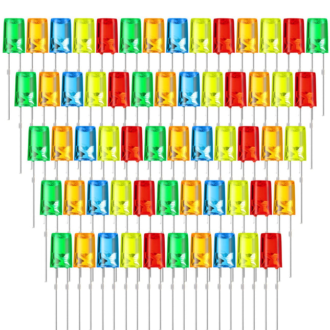 Mudder 60 Pcs LED 5mm Outdoor String Lights Replacement Bulbs Energy Efficient LED Patio Wire Light Set Connectable Home Decor Light Bulb for Wedding Festival Patio Garden Holiday(Multicolor)