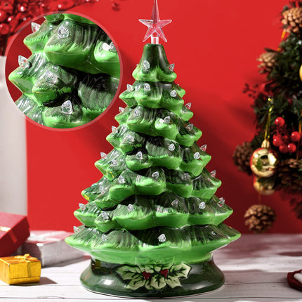 Boao 100 Pieces Ceramic Christmas Tree Bulbs and 5 Stars Replacement Plastic Tree Bulbs for Ceramic Christmas Tree Decorations(3.8 mm Diameter,Transparent)