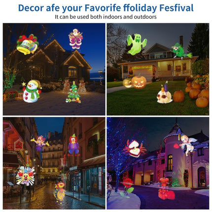 Christmas Projector Lights Outdoor(Modern), Waterproof IP65 8W Indoor LED Projector, 12 Slides Holiday Lights Party Outdoor Garden Villa Apartment Kids Room Night Light