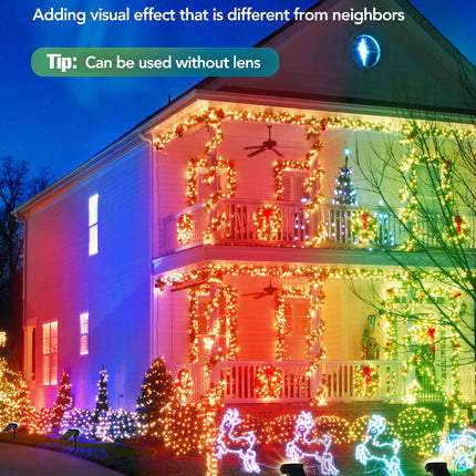 Solar Spot Lights Outdoor, Spotlights Waterproof with 2 Detachable Lens, Dusk-to-Dawn Solar Wall Lights Pathway Lights for Yard, Garden, Patio, Outside Landscape, Christmas, 4 Pack, Warm&RGB
