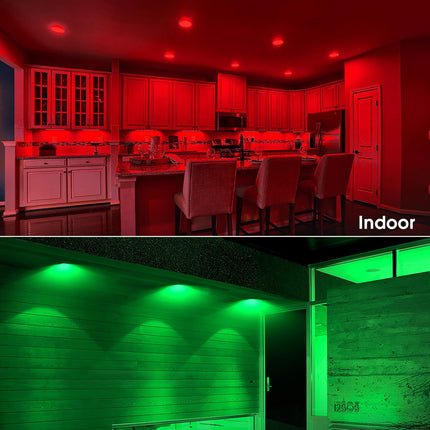Red and Green Light Bulbs [4 Pack], Par38 LED Red Green Flood Light Bulbs Outdoor for Christmas Decor 15W E26, Red Green Bulb Christmas Light Bulbs Porch Home Lighting, Non-Dimmable, 2 Red+2 Green