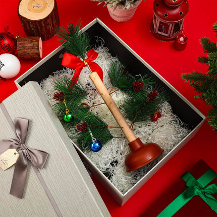 2 Pieces Christmas Tree Plunger White Elephant Dirty Santa Plunger Funny Toilet Humor Christmas Gag s for White Elephant Party Xmas Ornament Decor