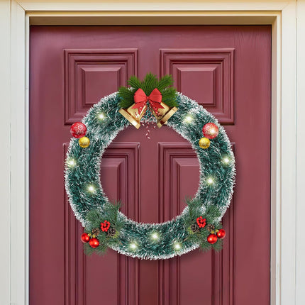 50FT Green Christmas Tinsel Garland Xmas Tree Garland Decorations Metallic Tinsel Glitter Twist Garland Hanging Streamers for Indoor Outdoor Decor Holiday Party Supplies(Green&White)