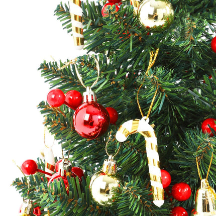 SVNVIOZ Mini Artificial Christmas Tree with Lights and Ornaments, 20"/50cm Mini Xmas Tree Small Tabletop Christmas Tree for Holiday Home Office Decoration (Red & Gold)