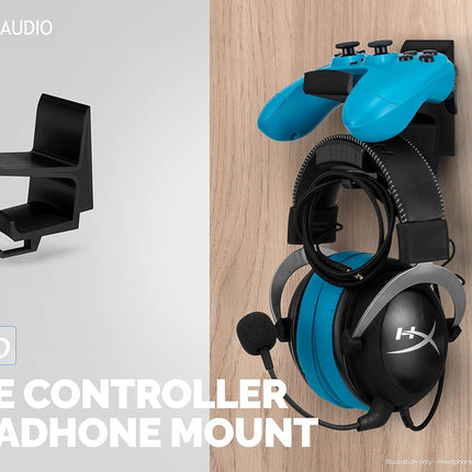 BRAINWAVZ The STORIO - Gamepad Controller & Headphone Hanger Holder Stand - Designed for XBOX ONE, PS4, PS3, PS5, Dualshock, Switch, PC, Steelseries, Steam & More, Black