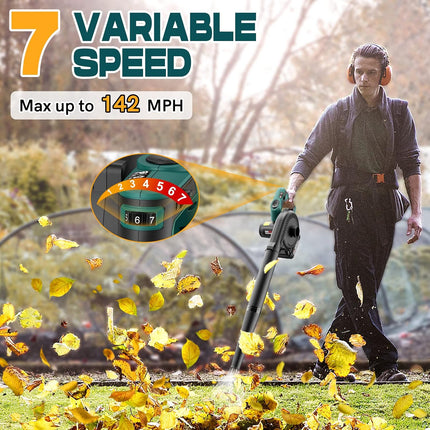 NEU MASTER 20V Leaf Blower Cordless, Mini Electric Leaf Blower Battery Powered, 7 Speed Handheld Leaf Blower and Vacuum with 2.0 Battery & Charger for Lawn Care, Patio, Yard, Jobsite