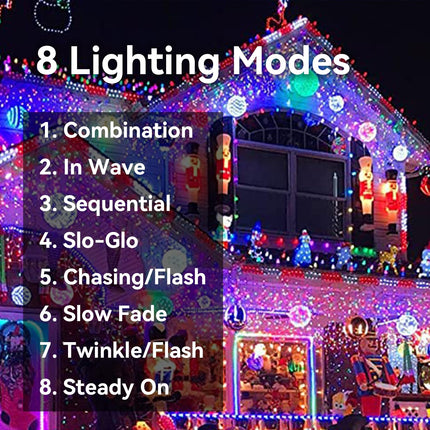 Solar String Lights Outdoor Waterproof Fairy Lights 39ft 100L 8 Modes Solar Powered Garden Light for Christmas Halloween, Wedding, Party, Patio,Tree Deco (Multicolor