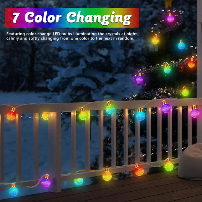 Toodour Christmas String Lights, 26Ft 16 LED Color Changing Globe String Lights, Vintage Rope Hemp Xmas Tree Lights for Home, Bedroom, Fence, Holiday, Indoor Outdoor Christmas Decorations