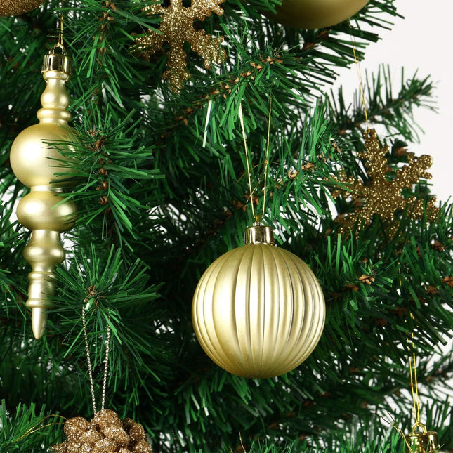 Sunnyglade 60ct Gold Christmas Tree Ball Ornaments Set Shatterproof Christmas Bling-Bling Hanging Decoration with Hand-held Package for Xmas Tree Holiday Wedding Party (Gold)