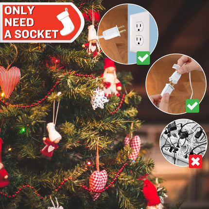 Christmas Village Lights with 10 LED Warm-White Bulb,Decoration for Christmas Village Houses,Halloween Holiday,C7 Christmas Village Light Cord