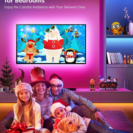 Fussion 130ft Smart LED Strip Lights Bluetooth with Remote, LED Lights for Bedroom with Remote Music Sync, Room Christmas Decoration(130ft APP+ Remote+ Mic Control)