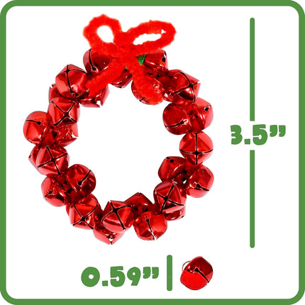 READY 2 LEARN Christmas Crafts - Create Your Own Jingle Bell Wreath Ornaments - Set of 4 - DIY Ornaments for Kids - Christmas Tree Decoration - All Materials Included
