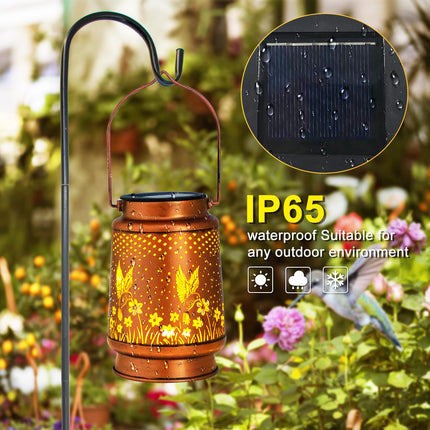 Hummingbird Solar Lantern Outdoor Hanging, Metal Bird Decor Waterproof LED Decorative Light for Garden Patio Yard Lawn Backyard Front Porch, Christmas Thanksgiving Birthday s for Women Mom Grandma
