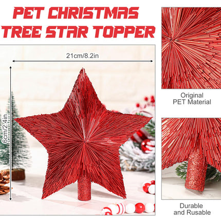 8.3 Inches Christmas Tree Topper Ornament Tree Top Star Decoration Small Star for Christmas Tree Top Xmas , Estrella para Arbol De Navidad Star for Christmas Tree (Xmas Red)
