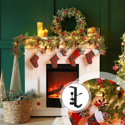 3 Pack Christmas Stockings Holder Hanger,Metal Hooks for Hanging Christmas Stockings,Stocking Holders for Mantle for Christmas Decorations