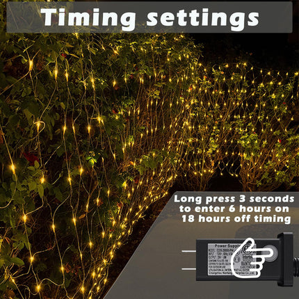Eueasy Net Lights Outdoor, 360 LED Gazebo Net Lights, 12×12 FT Connectable Fairy Lights with 8 Lighting Modes, LED Net Lights for Bushes, Garden, Backyard, Holiday, Christmas