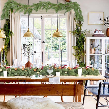 6FT Pine Christmas Garland, Artificail Christmas Greenery Garland,Realistic Cedar Garland Cypress Garland for Holiday Mantel Fireplace Table Centerpiece Decoration