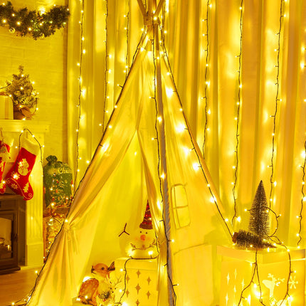 66FT 200 LED Christmas Tree Lights, Twinkle Fairy Lights String with 8 Flashing Modes String Lights for Indoor Bedroom Outdoor Christmas Trees Garland Wreath Holiday Decorations, Warm White